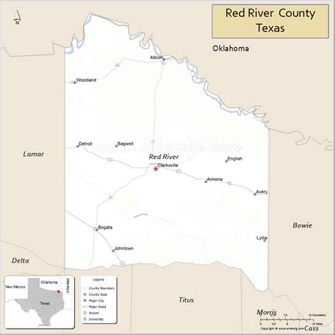 Red River County Map, Texas - Where is Located, Cities, Population ...