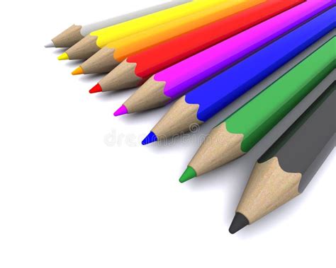 Coloured pencil crayons stock illustration. Illustration of colour - 20983304