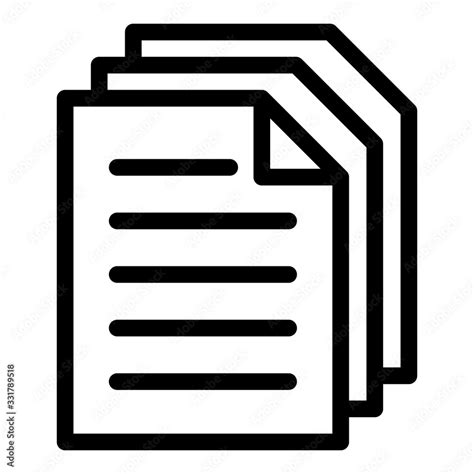 Summary papers icon. Outline summary papers vector icon for web design isolated on white ...