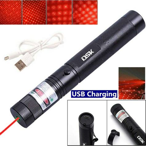 USB Rechargeable Red Laser Pointer Pen 2500Mile Star Visible 1 mW Lazer&Battery | eBay