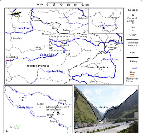 Jinping II Hydropower Station and its diversion tunnels group: a... | Download Scientific Diagram