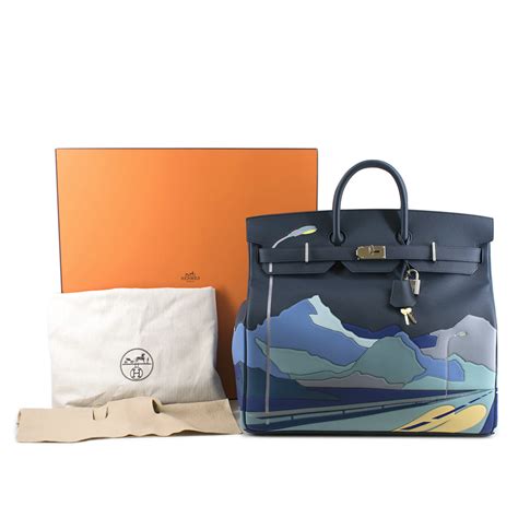 HERMÈS | BLUE DE PRUSSE LIMITED EDITION ENDLESS ROAD BIRKIN 50 HAUTE Á ...