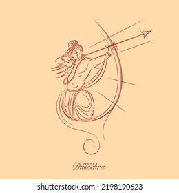 Happy Dussehra Lord Rama Line Drawing Stock Vector (Royalty Free) 2198190623 | Shutterstock