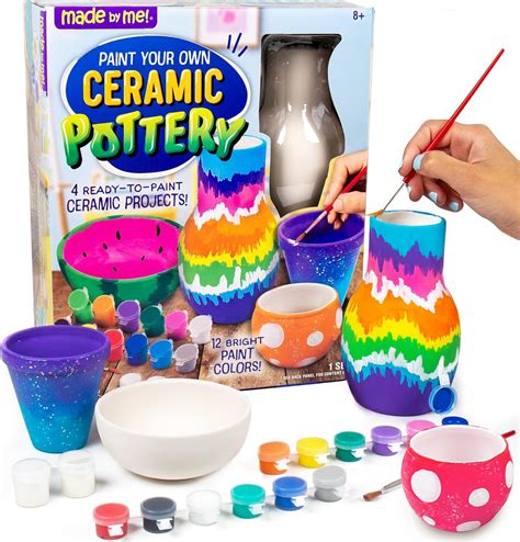 Made By Me Paint Your Own Ceramic Pottery, Fun Ceramic Painting Kit for Kids, Paint Your Own ...