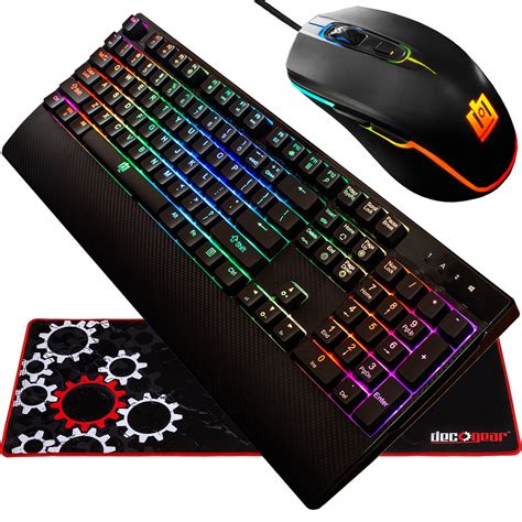 Deco Gear Gaming Accessory Bundle - Mechanical 18-Mode 104 Key RGB Keyboard with 11-Mode RGB ...