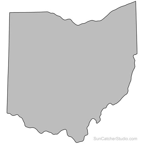 Ohio map outline PNG shape state stencil clip art scroll saw pattern ...