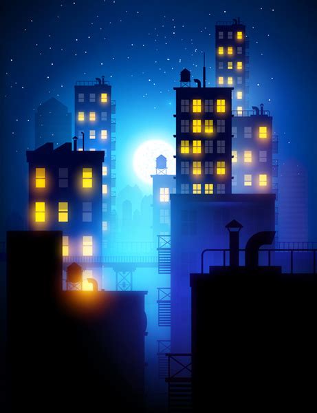 Brightly lit midnight city vector background Free vector in Encapsulated PostScript eps ( .eps ...