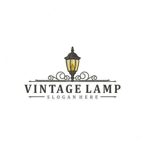 Premium Vector | Vintage lamp logo design