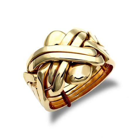 Men's Solid 9ct Yellow Gold 6 Piece Puzzle Ring