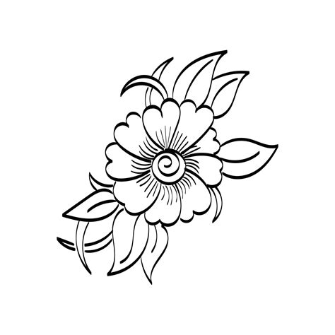 Henna Tattoo flower design. Mehndi style. 10638968 Vector Art at Vecteezy