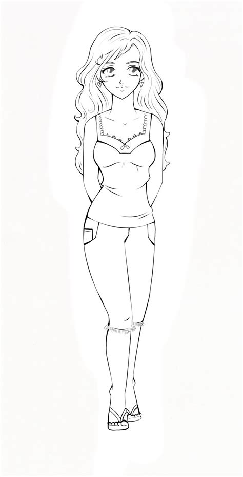 Girl Line Art by Sugargrl14 on deviantART in 2021 | Girl line art, Line art, Art