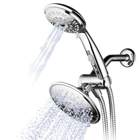 3-Way 6" Rainfall Shower Head and Handheld Shower Combo Stainless Steel ...