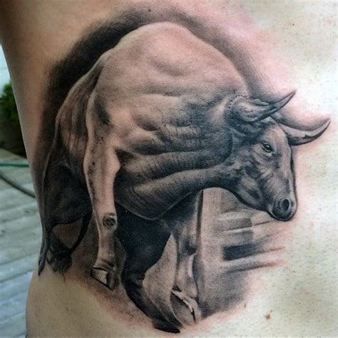 70 Bull Tattoos For Men - Eight Seconds Of 2,000 Pound Furry