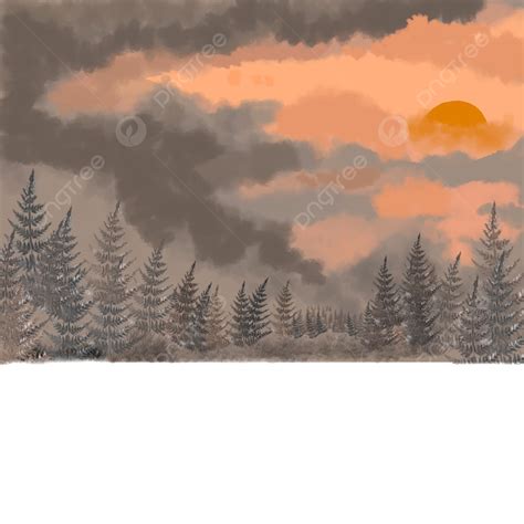 Sunset At The Forest, Sunset, Sunset Sky, Sun PNG Transparent Clipart ...