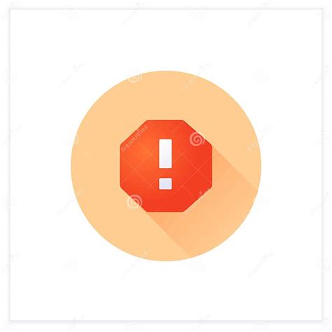 Octagon Hazard Sign Flat Icon Stock Vector - Illustration of indicator ...