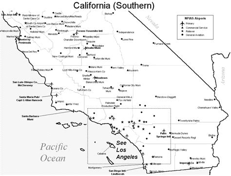 Southern California Airports Map - Los Angeles California • mappery