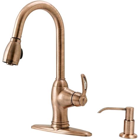 Fontaine Antique Copper Pulldown Kitchen Faucet - Free Shipping Today - Overstock.com - 1124113