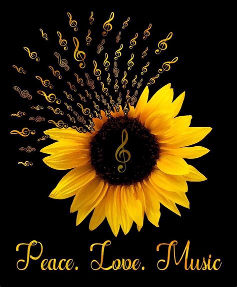 Peace. Love. Music. 🌻💛🌻💛🌻💛🌻 | Sunflower pictures, Sunflower wallpaper, Sunflower art