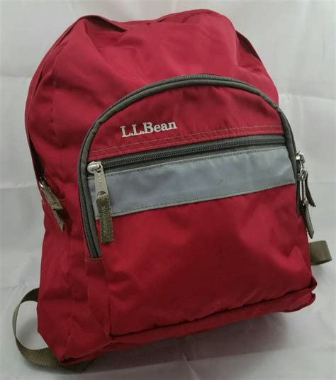 Vtg L.L. Bean Red Green Kids School Backpack