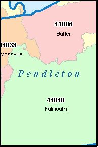 PENDLETON County, Kentucky Digital ZIP Code Map