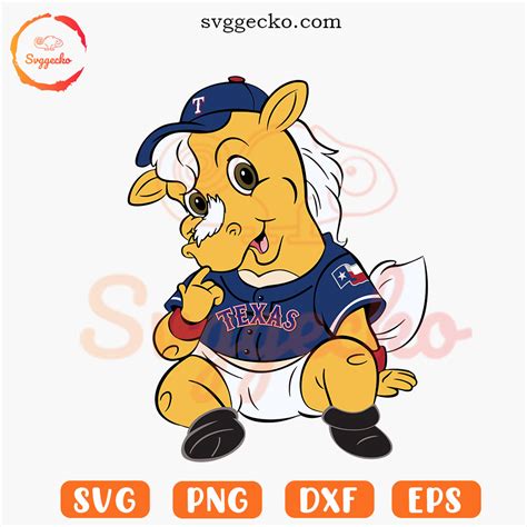 Baby Texas Rangers Mascot SVG, Cute Rangers Captain SVG, Rangers ...