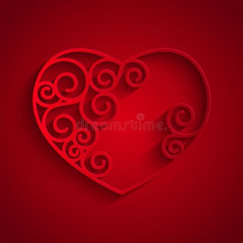 Red paper hearts on red stock vector. Illustration of holiday - 36972043