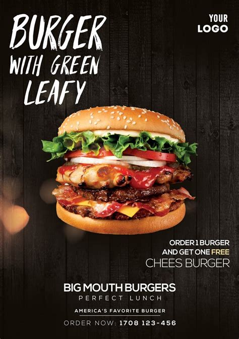 Burger Ad - Free PSD Flyer Template » Free PSD Flyer | Negocios de comida, Hamburguesas gourmet ...