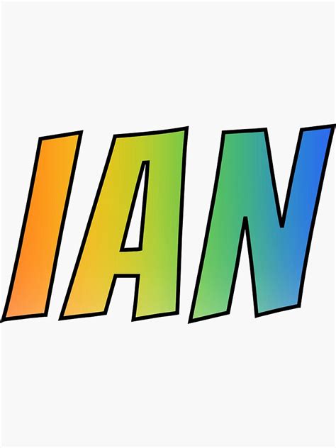 ""IAN" First Name Rainbow Gradient Pattern" Sticker for Sale by aponx | Redbubble