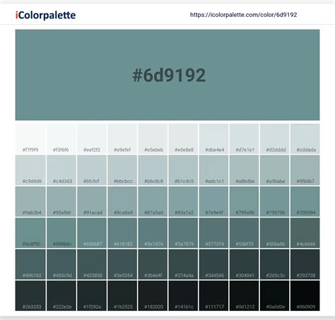 Pantone 16-4712 Tcx Mineral Blue Color | Hex color Code #6D9192 ...