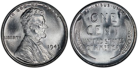 1943 1C (Regular Strike) Lincoln Cent (Wheat Reverse) - PCGS CoinFacts