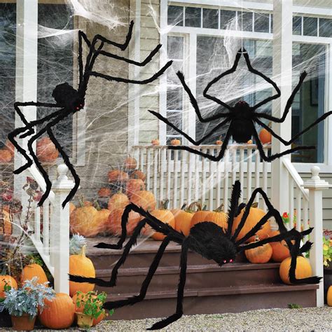 The Holiday Aisle® Halloween Spider Decorations (3 Pack), Realistic ...