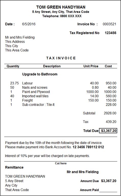 Sales Invoice Template