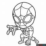 Chibi Spider Man Coloring Page  Easy Drawing Guides sketch template