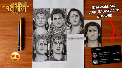 Drawing Pandavas and Karna | Yudhishthir, Bhim, Arjun, Nakul, Sahadev | Mahabharat | T.I.A - YouTube