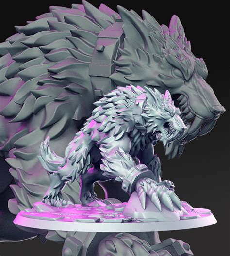 Werewolf Dnd Miniature Wolf Beast Form Miniatures for Tabletop Games ...