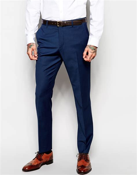 ASOS Skinny Suit Trousers In Navy - Navy in Blue for Men | Lyst