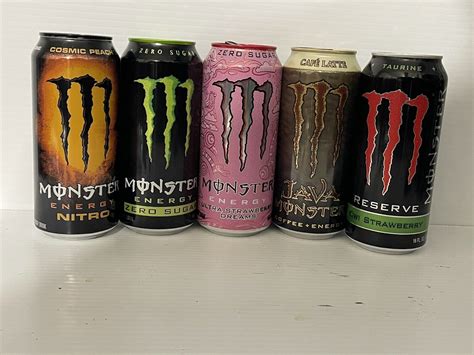 Monster Nitro Cosmic Peach, Strawberry Dreams, Cafe Latte, Kiwi Strawberry | eBay