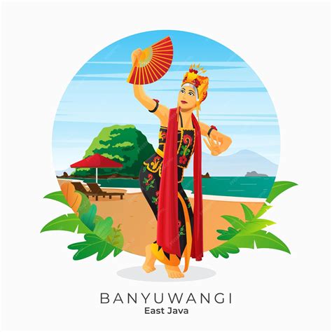 Premium Vector | Gandrung dance from Banyuwangi East Java Indonesia