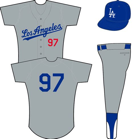 Los Angeles Dodgers Uniform - Road Uniform - National League (NL ...