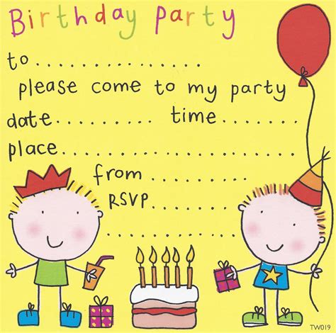 FREE Birthday Party Invites for Kids | FREE Printable Birthday Invitation Templates - Bagvania