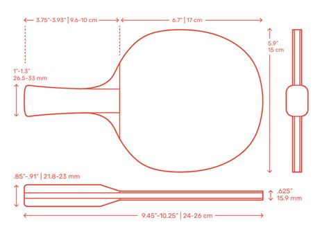 Ping-Pong Paddle Dimensions & Drawings