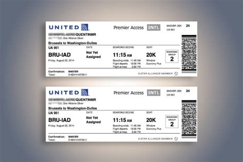 United Airlines Boarding Pass Ticket