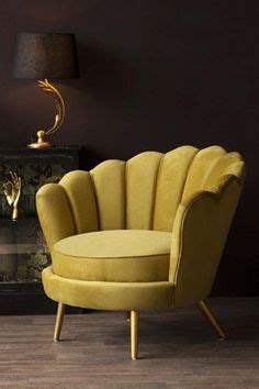 Ochre Gold Velvet Petal Occasional Chair | Rockett St George Occasional Chairs Living Room ...