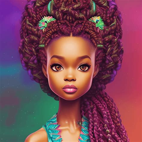 African Princess Dark Brown Skin Graphic · Creative Fabrica