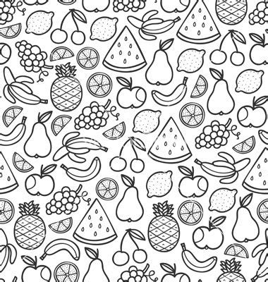 Fruits doodle pattern in black vector art - Download vectors - 1476790 | Fruit doodle, Doodle ...