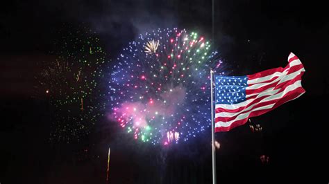 United States flag. american independence day with fireworks background ...