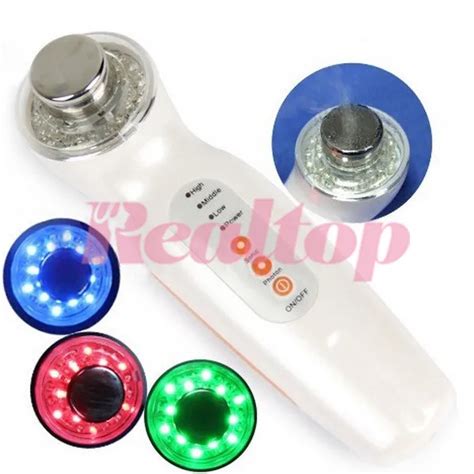 3 color LED Ultrasonic Photon Galvanic Rejuvenation Facial and Skin Care Machine Ultrasound ...