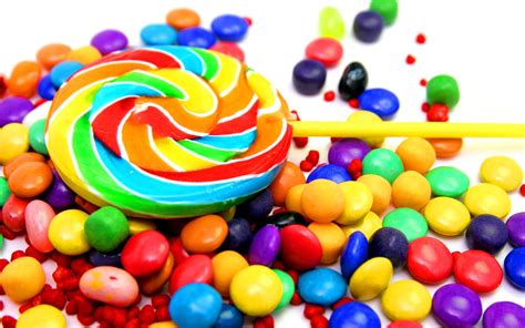 Lots of delicious colorful candies - Children love sweets