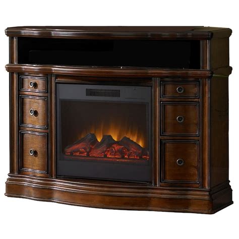 allen + roth 48-in W 4,800-BTU Mink Wood Wall-Mount Electric Fireplace with Remote Control in ...