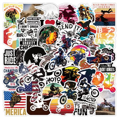 Buy Dirt Bike Stickers| 50Pcs Stickers Gift for Dirt Bike Fan ...